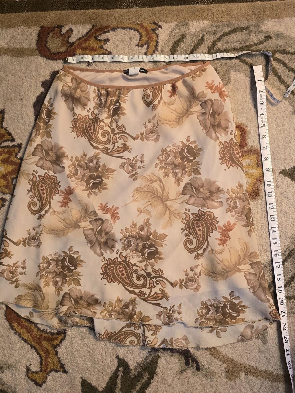 Vintage Y2K Paisley Floral Midi Skirt — Simply Irresistible, Size L